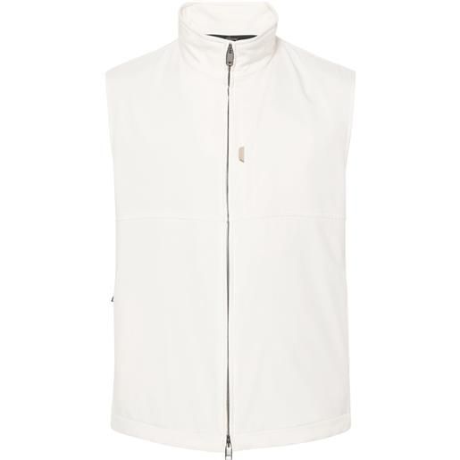 Brioni gilet imbottito con logo impermeabile - bianco