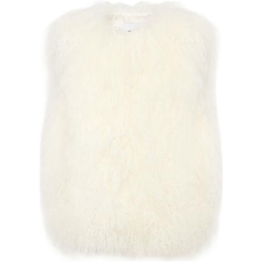 Yves Salomon gilet in pelle di agnello - bianco
