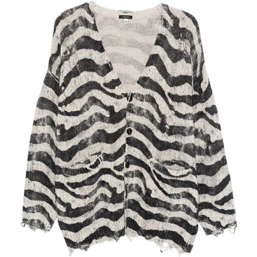R13 cardigan oversize con stampa - toni neutri