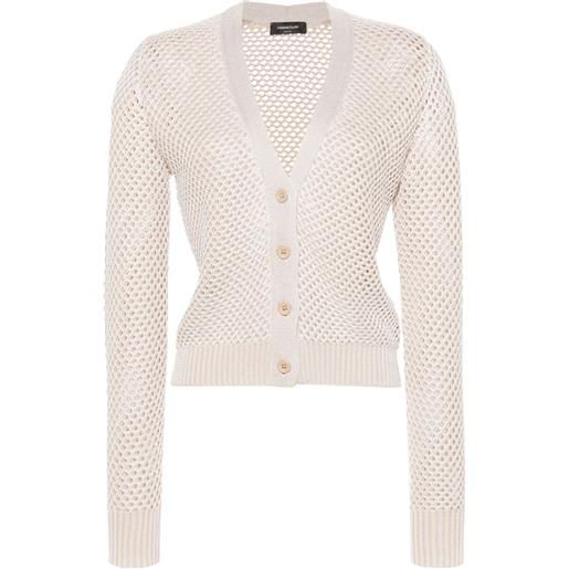 Fabiana Filippi cardigan traforato con scollo a v - toni neutri
