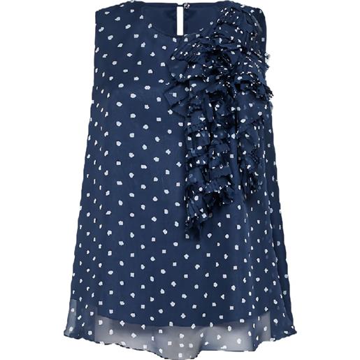 P.A.R.O.S.H. top con ruches - blu