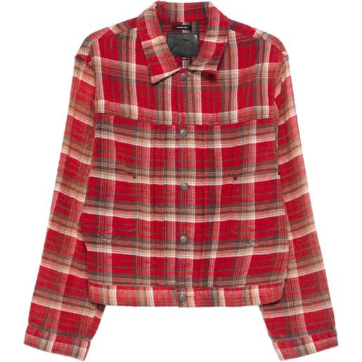 R13 giacca-camicia a quadri - rosso