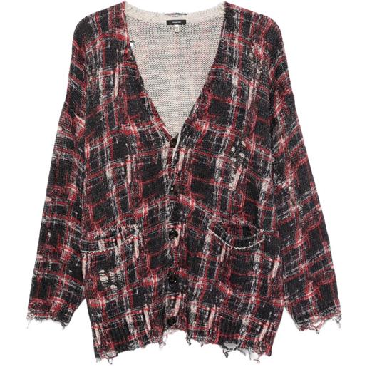 R13 cardigan oversize a quadri - nero