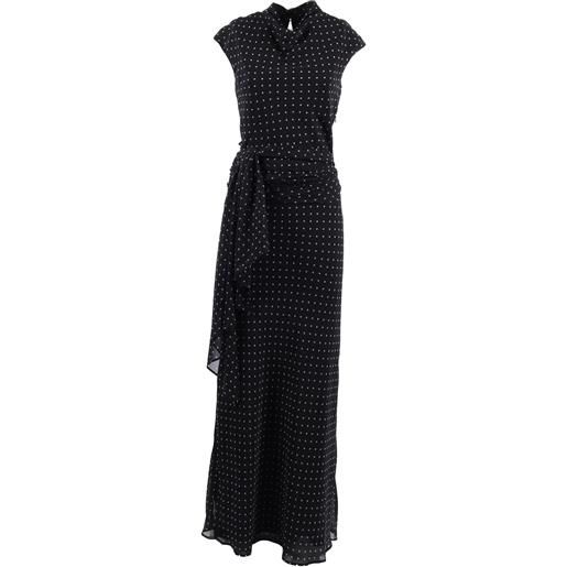 ROTATE long dress w. Tie 1000 black comb. (slim fit)