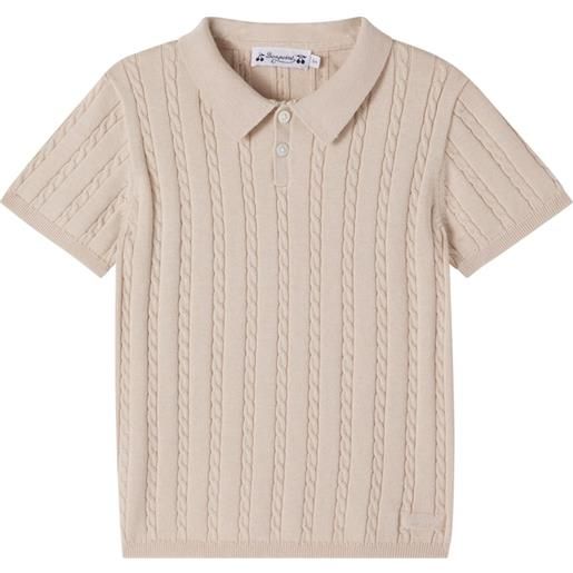 Bonpoint polo in cotone e cashmere a trecce