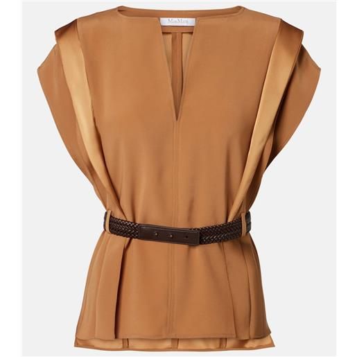 Max Mara top in crãªpe con cintura