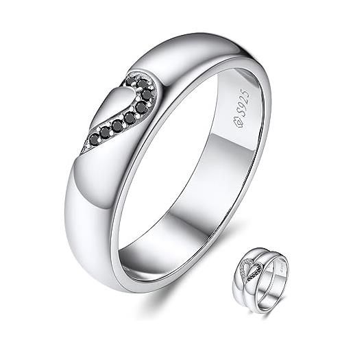24 joyas, coppia di anelli regolabili, in argento sterling 925 per innamorati Regalo romantico ideale per fidanzamento, Natale, anniversario