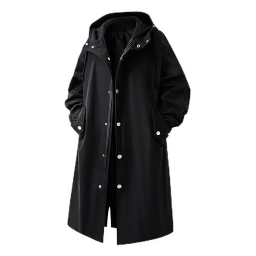 Runcati Cappotto Lungo Uomo In Lana Artificiale – Trench Invernale Caldo, Antivento, Con Colletto Classico, Monopetto, Tasche, Vestibilità Regolare
