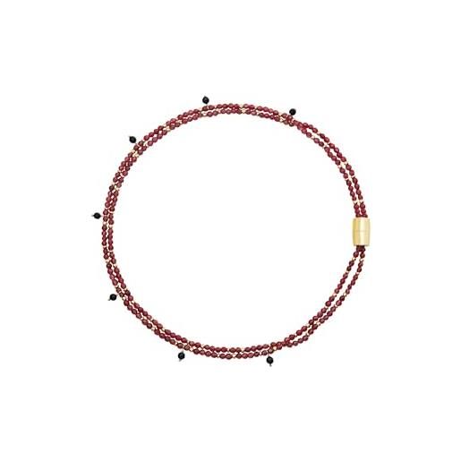 Collana Breil Magnetica System – Doppia Catena Fancy E Ball Chain In Acciaio, Chiusura Magnetica Slim, 43 Cm, Regalo Donna