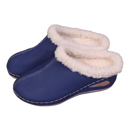 GRÜNLAND PILA Ciabatta Donna Invernale In Lana Cotta Col Grigio-Rosa Con Fibbia – Taglia 38 - 2