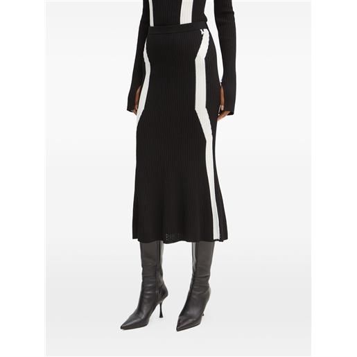 Patrizia Pepe gonna midi a coste - nero