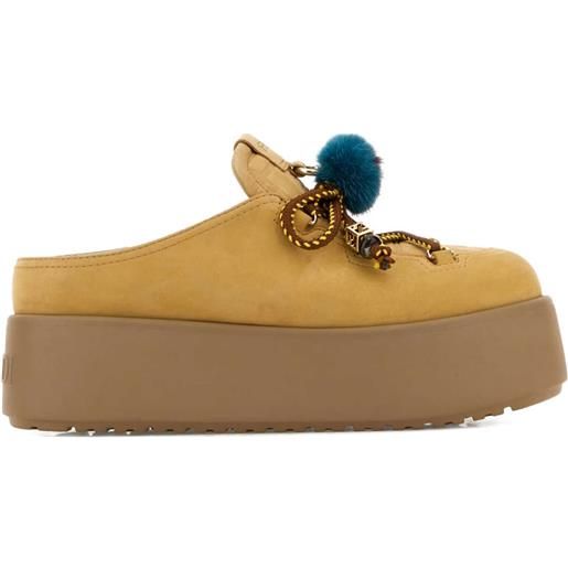 FENDI mules con pompon - toni neutri