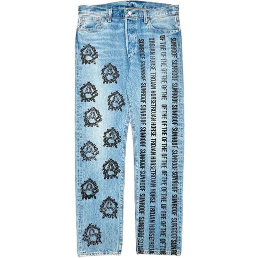 Denim Tears x levi's x virgil abloh jeans sunproof of the trojan horse - blu