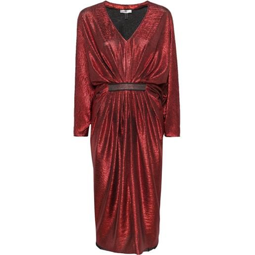 NISSA abito midi plissettato - rosso