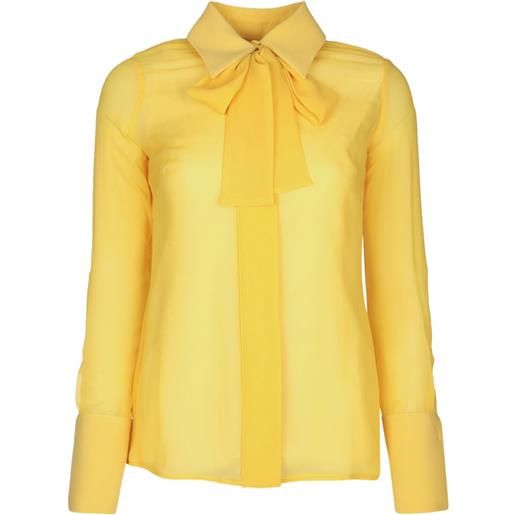 Elisabetta Franchi camicia con collo lavallière - giallo
