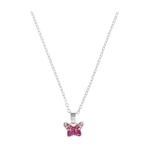 Prinzessin Lillifee collana con ciondolo in argento sterling 925 per bambine, con preciosa, 35+3 cm, argento, farfalla, in confezione regalo, 2034009