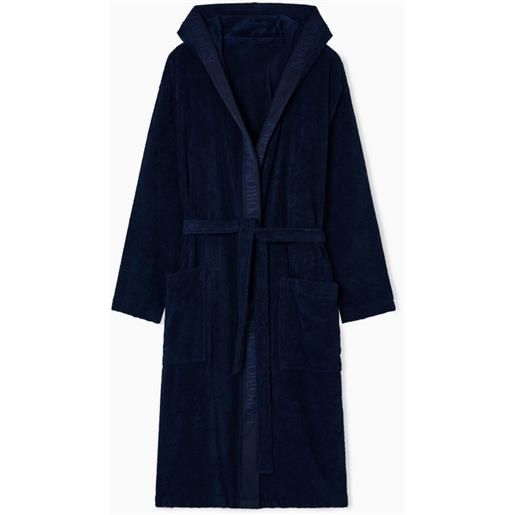 Emporio armani accappatoio in spugna con profilo logato