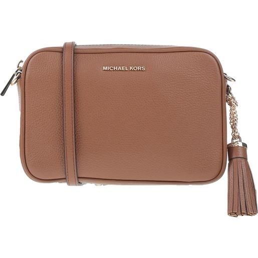 Borsa A Tracolla Donna Ital. Frans In Pelle Scamosciata Con Frange – Colore Oro, Modello Modamoda T125