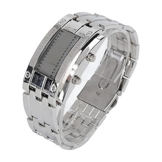 Orologio Binario Uomo A LED Blu – Design Creativo In Acciaio Inox, Impermeabile 30m