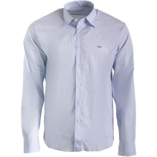 Prada camicia a righe a maniche lunghe - blu