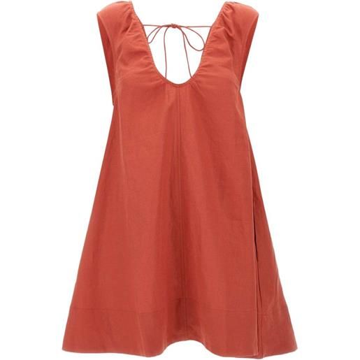 Faithfull the Brand abito corto perla con scollo a v - arancione