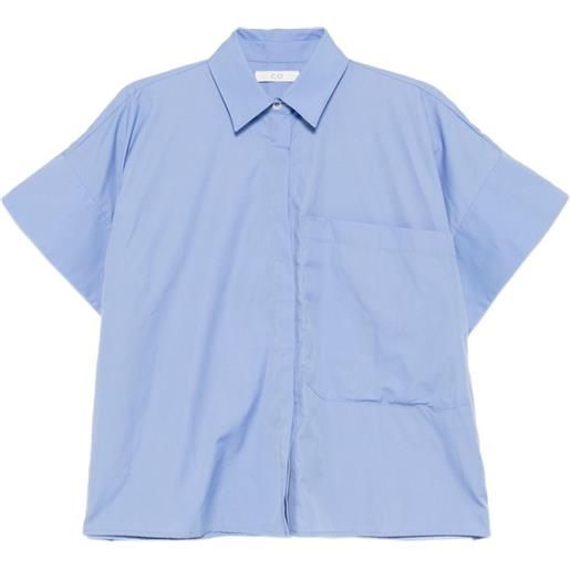 CO COLLECTION camicia squadrata in cotone - blu