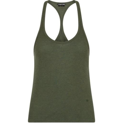 TOM FORD canotta con scollo olimpionico - verde