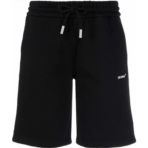 Off-White shorts sportivi con stampa - nero