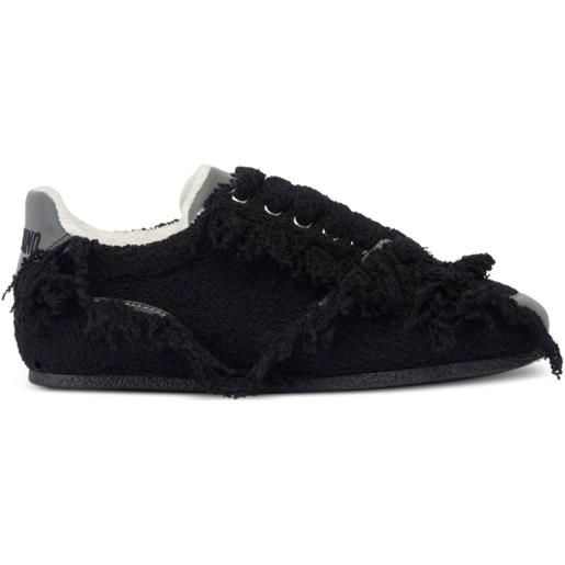 Moschino sneakers con bordi sfrangiati - nero