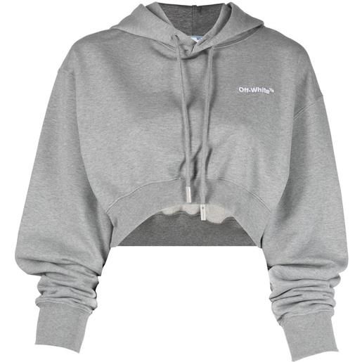 Off-White felpa helvetica corta - grigio