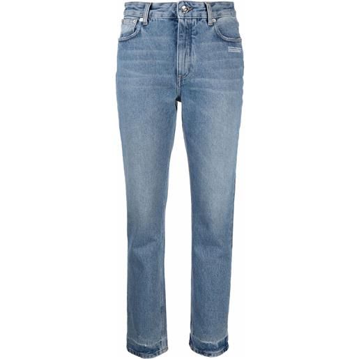Off-White jeans skinny con effetto schiarito - blu