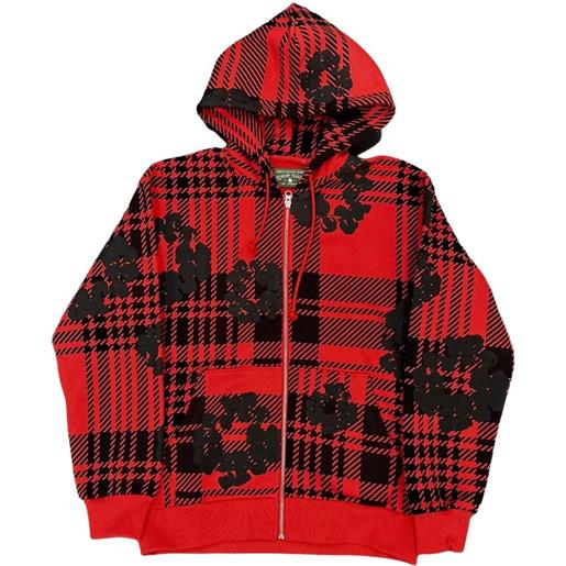 Denim Tears felpa con zip - rosso