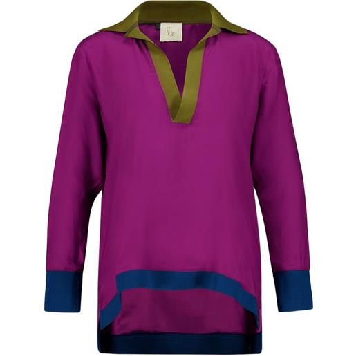 PAULA blusa con scollo a v e maniche lunghe - viola