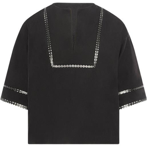 Yves Salomon blusa a maniche corte - nero