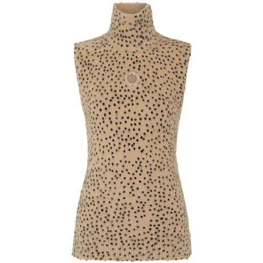 Rabanne top a pois con collo alto - toni neutri