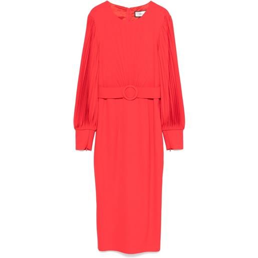 NISSA abito midi con cintura - rosso