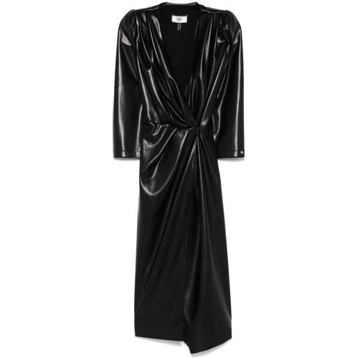 NISSA abito midi in pelle cruelty free - nero