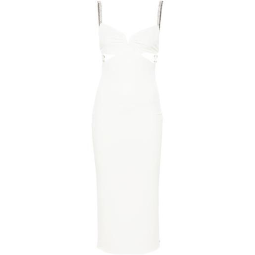 NISSA abito midi con strass - bianco