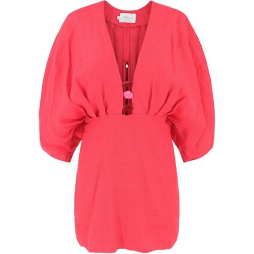 AZULU abito abella con scollo a v - rosso
