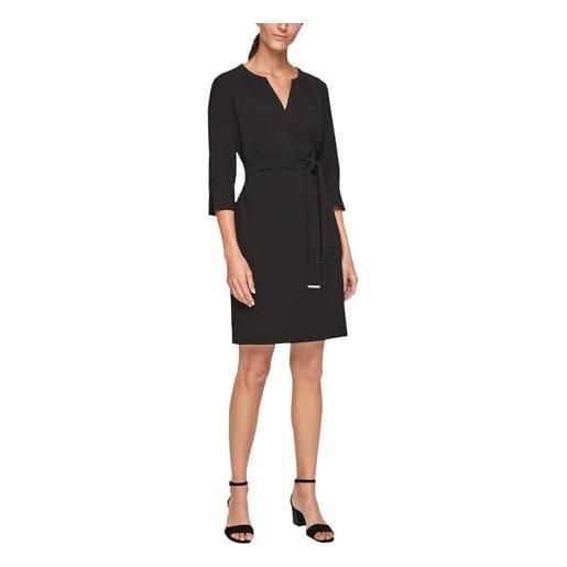 S. Oliver black label donna elegant stretch dress with a belt vestito , nero, 42