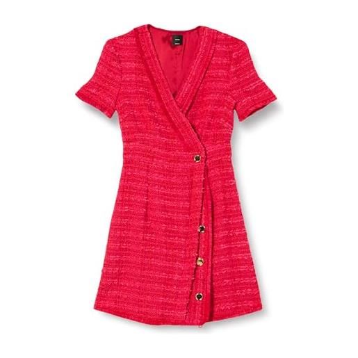Pinko rinaldo abito tweed fantasia con bottone in metallo