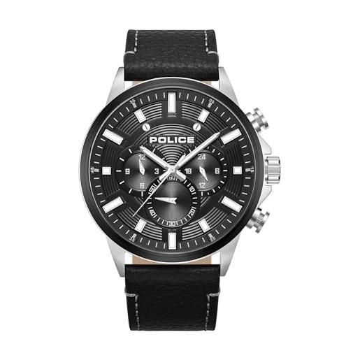 Police Orologio Uomo PEWGD0022604 Al Quarzo Con Cinturino In Pelle Rossa - Cassa 45mm, Quadrante Nero, Ispirato A Batman - 2