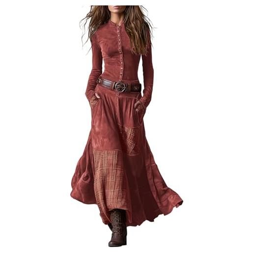 Generico vestiti donna eleganti - abiti da cerimonia sexy manica lunga dress eleganti feste cocktail elastico lungo vestiti primaverile autunno pretty abbigliamento verde militare s