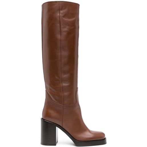 Prada stivali con punta tonda 90mm - marrone