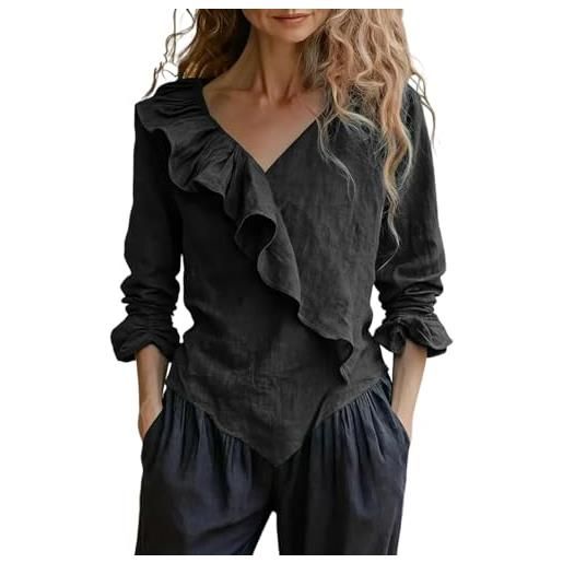 Chickwin Top Casual da Donna Taglie Forti Camicia, Estiva