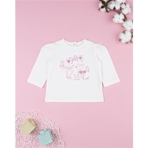 Prénatal maglia bimba bianca stampa gattina