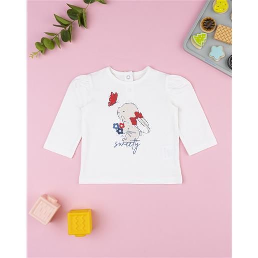 Prénatal maglia bimba bianca stampa coniglietto