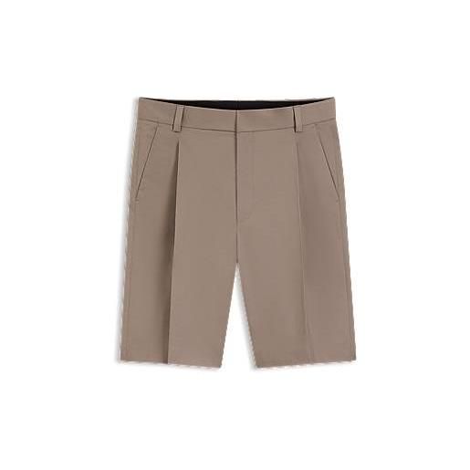 HUGO shorts relaxed fit in twill di cotone elasticizzato, marrone chiaro
