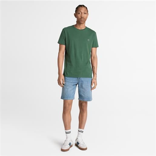 Timberland - t-shirt a maniche corte oyster river da uomo in verde scuro, uomo, verde, taglia: 3xl