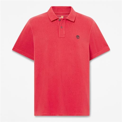Timberland - polo in piqué a maniche corte millers river da uomo in rosso, uomo, rosso, taglia: 3xl